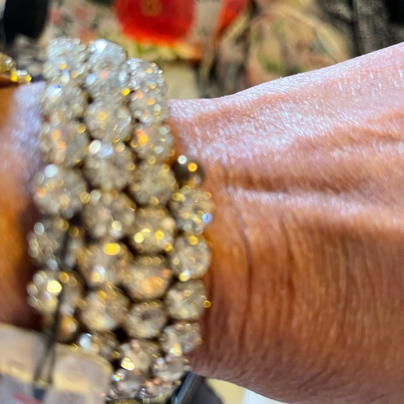 NWT Stunning CZ Coil Bracelet Bronze 3 Rows - Picture 3 of 6